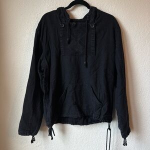 Ksubi Black Cotton/Linen Hoodie